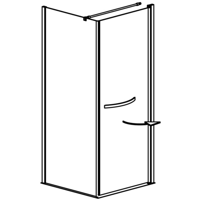 GEO maw flex Drehtür rechts mit Bogengriff und Seitenwand, 100 x 100 cm