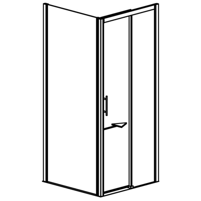 GEO maw flex Schiebetür rechts 2-teilig mit Seitenwand, bis 120 x 140 cm - Sondermaß mit Glasbeschichtung