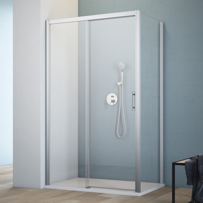 GEO maw flex Schiebetür links 2-teilig mit Seitenwand, 90 x 90 cm