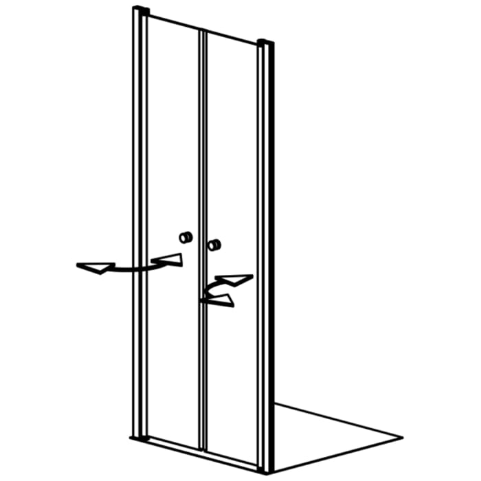 GEO maw flex Doppelpendeltür für Nische, 80 cm
