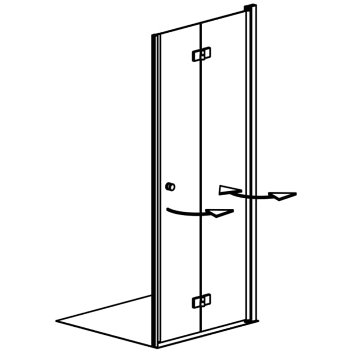 GEO maw flex Dreh-Falttür rechts 2-teilig für Nische, bis 120 cm - Sondermaß mit Glasbeschichtung