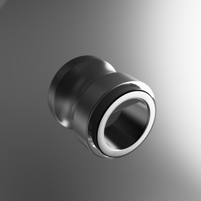 GEO maw flex Drehtür mit Knopfgriff für Nische, 100 cm mit Glasbeschichtung