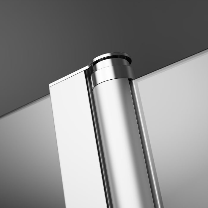 GEO maw flex Drehtür mit Festteil für Nische, 90 cm mit Glasbeschichtung