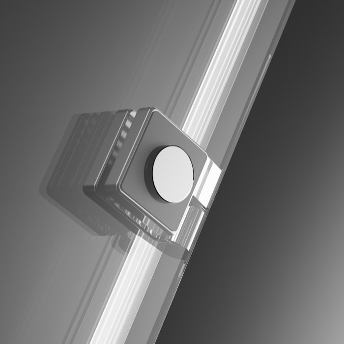 GEO maw flex Drehtür links mit Festteil für Nische, 90 cm mit Glasbeschichtung