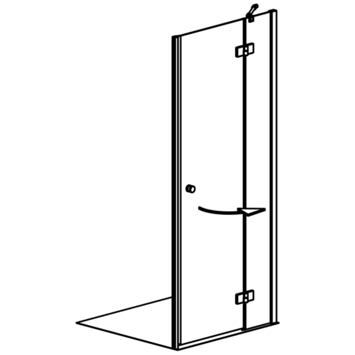 GEO maw flex Drehtür rechts mit Festteil für Nische, 90 cm mit Glasbeschichtung