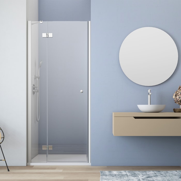 GEO maw flex Drehtür links mit Festteil für Nische, 90 cm