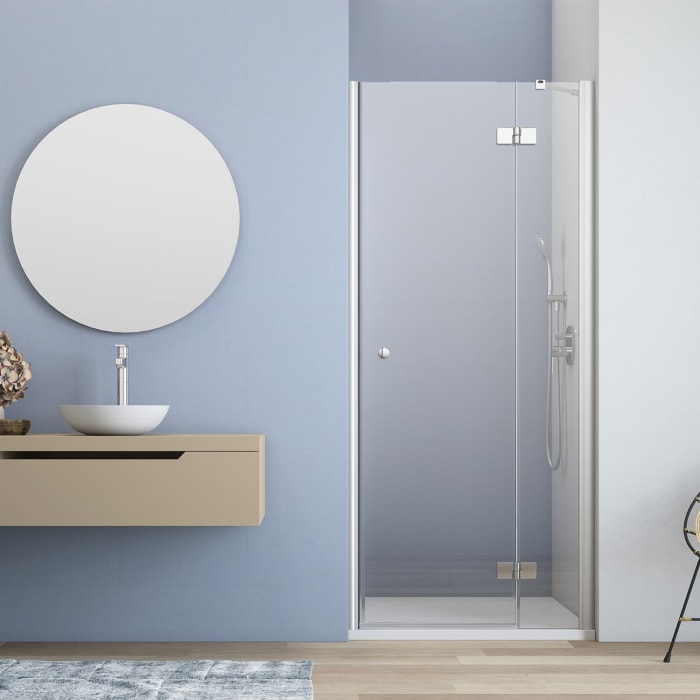 GEO maw flex Drehtür rechts mit Festteil für Nische, 90 cm