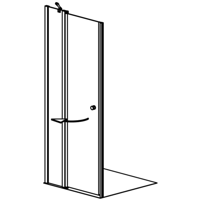 GEO maw flex Drehtür mit Festteil für Nische, 80 cm