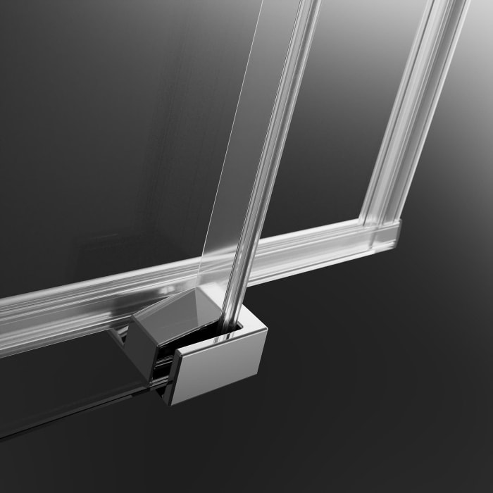 GEO maw flex Schiebetür links 2-teilig für Nische, 90 cm mit Glasbeschichtung