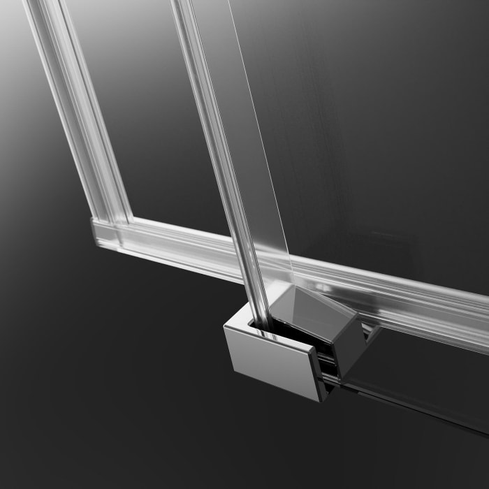 GEO maw flex Schiebetür rechts 2-teilig für Nische, 90 cm mit Glasbeschichtung