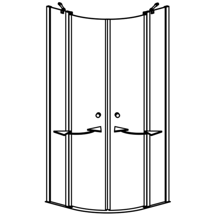 GEO maw flex Runddusche mit 2 Pendeltüren, 100 x 80 cm, R 50 cm