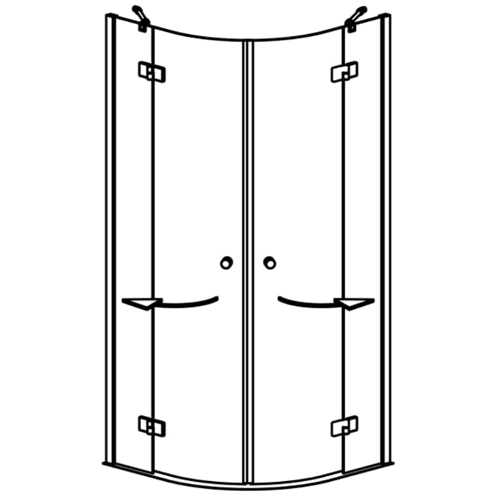GEO maw flex Runddusche mit 2 Drehtüren, 90 x 90 cm, R 50 cm