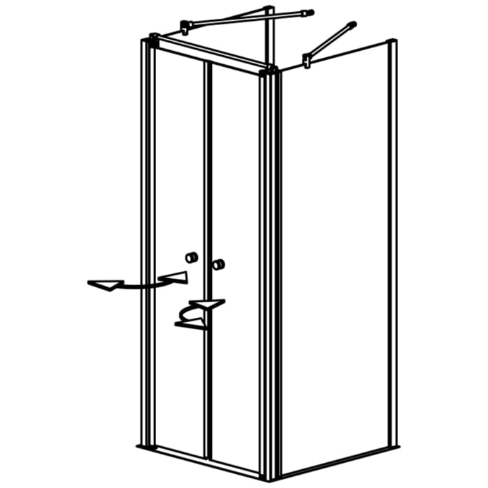 GEO maw flex U-Kabine mit Doppelpendeltür, 90 x 80 x 90 cm mit Glasbeschichtung