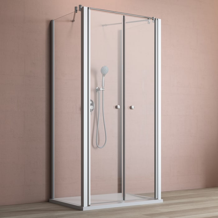 GEO maw flex U-Kabine mit Doppelpendeltür, 80 x 80 x 80 cm mit Glasbeschichtung