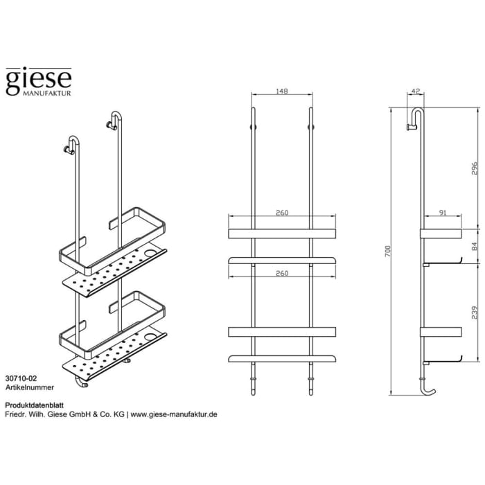 Giese Bodyguard Newport Ablegesystem für Glasdusche