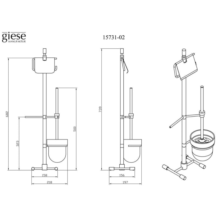 Giese von der Rolle WC-Ständer mit Ersatzpapierhalter