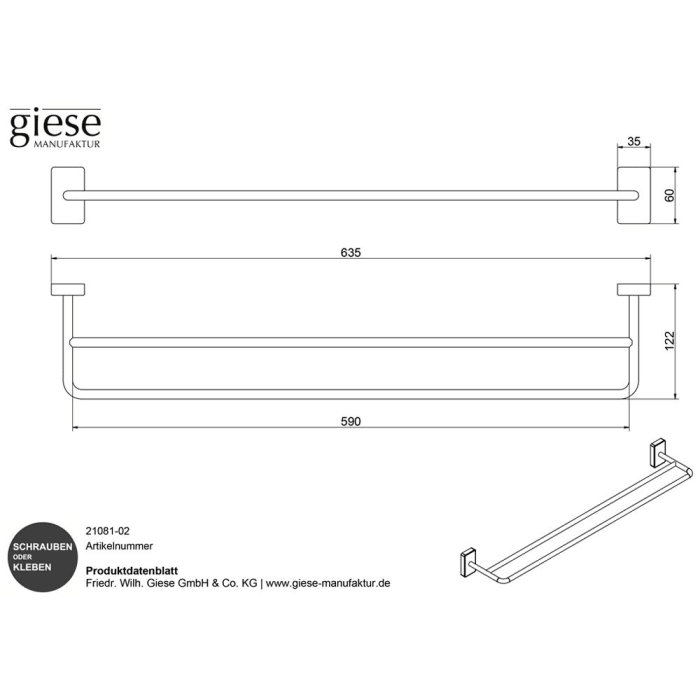 Giese Gifix 21. Badetuchhalter