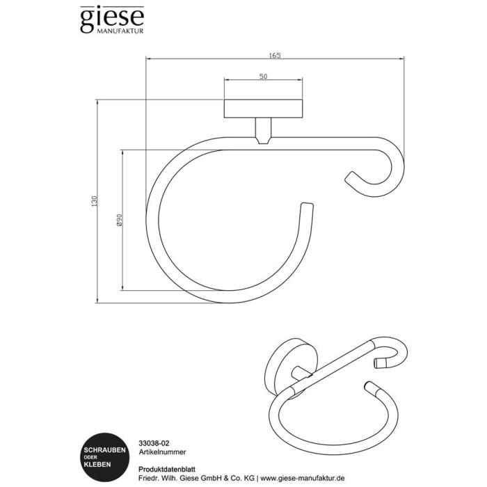 Giese gifix uno Fönhalter 9 cm