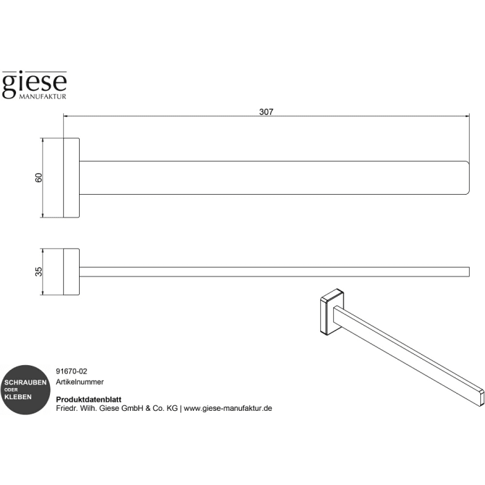 Giese Handtuchhalter 31 cm