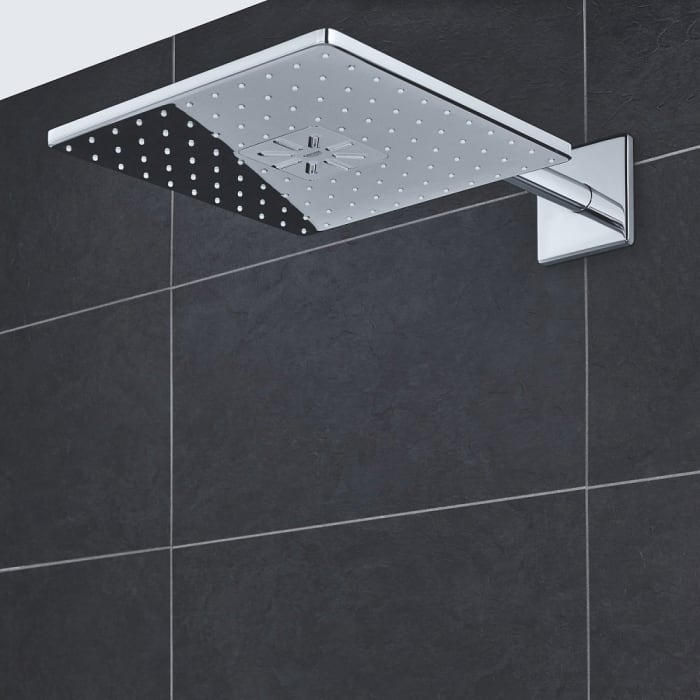 GROHE Rainshower SmartActive 310 Cube Kopfbrauseset mit 2 Strahlarten und Wandanschluss