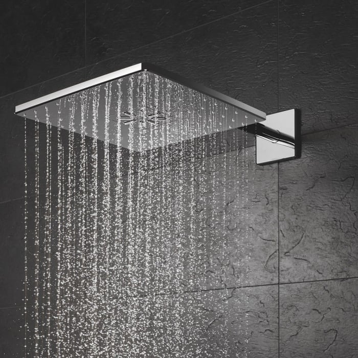 GROHE Rainshower SmartActive 310 Cube Kopfbrauseset mit 2 Strahlarten und Wandanschluss