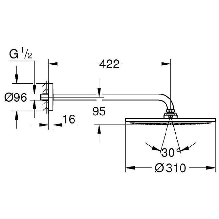 GROHE Rainshower Cosmopolitan 310 Kopfbrauseset 42,2 cm