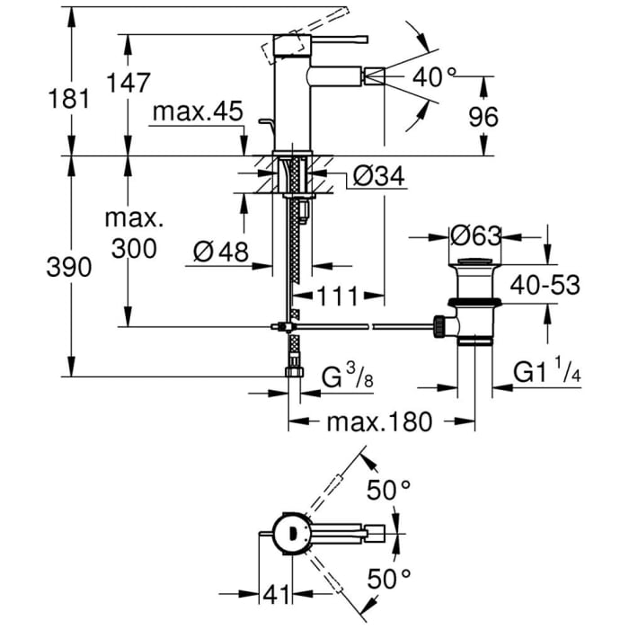 GROHE Essence Neu Einhand-Bidetbatterie