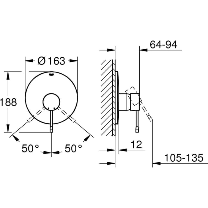 GROHE Essence Neu Einhand Brausebatterie Unterputz