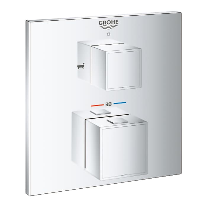 GROHE Grohtherm Cube Thermostat-Wannenbatterie mit integrierter 2-Wege-Umstellung Unterputz