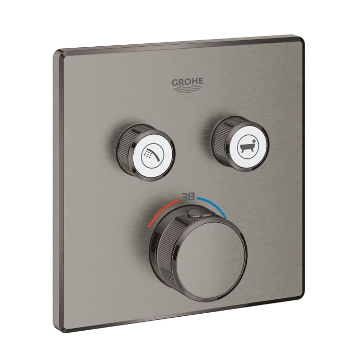 GROHE Grohtherm SmartControl Thermostat Fertigmontageset mit 2 Absperrventilen, eckige Ausführung