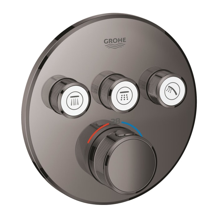 GROHE Grohtherm SmartControl Thermostat Fertigmontageset mit 3 Absperrventilen, runde Ausführung