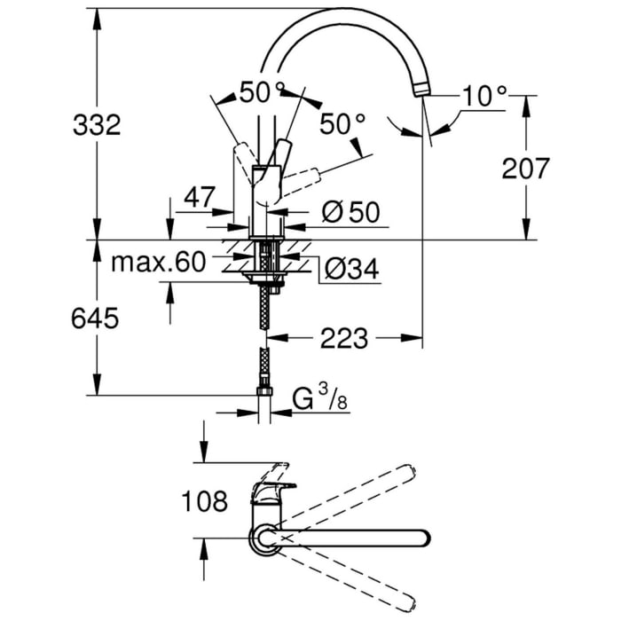 GROHE BauFlow Einhand-Spültischbatterie