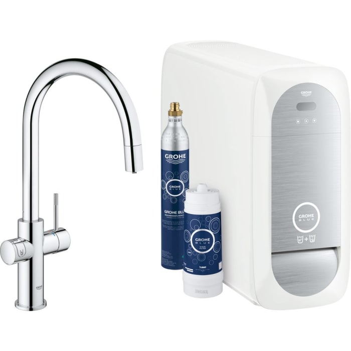 GROHE Blue Home C-Auslauf Starter Kit mit herausziehbarem Auslauf