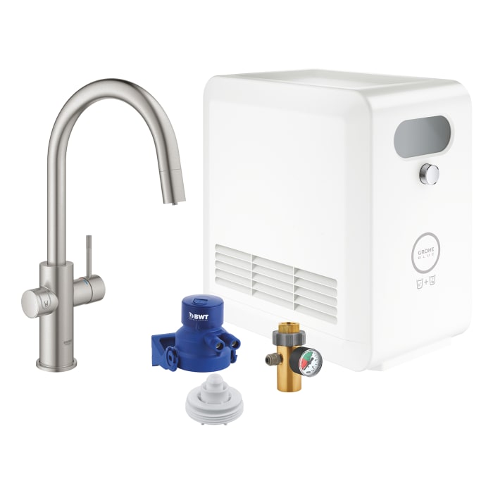 GROHE Blue Professional C-Auslauf Kit, Mousseurauslauf herausziehbar