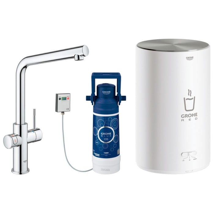 GROHE Red Duo Armatur und Boiler Größe M, Armatur mit L-Auslauf