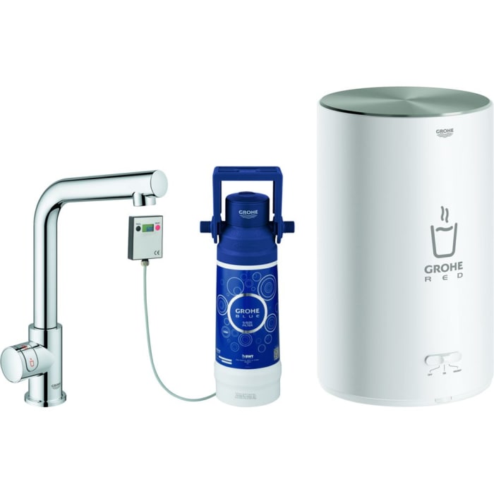 GROHE Red Mono Standventil und Boiler Größe M, Standventil mit L-Auslauf