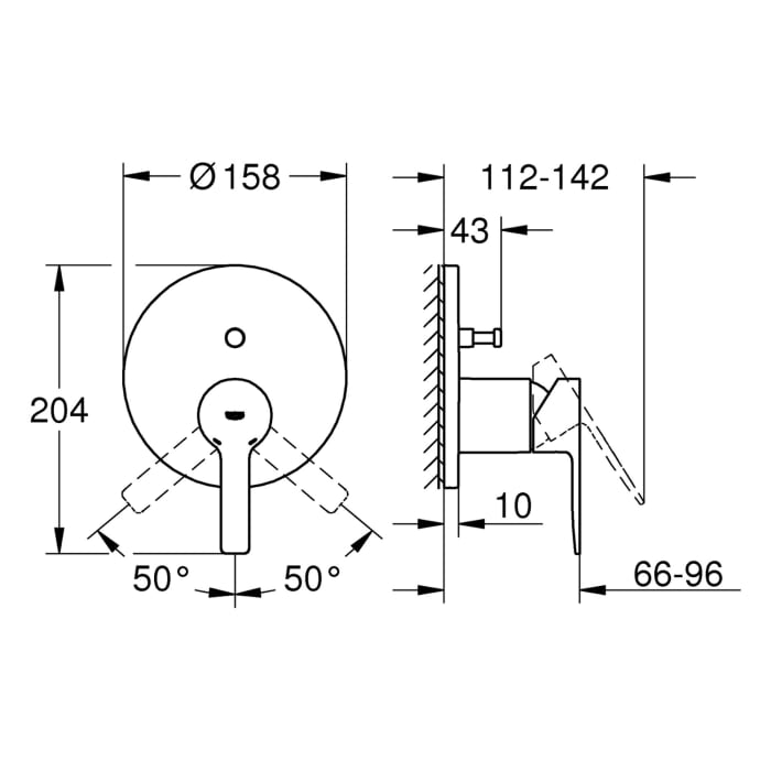 GROHE Lineare Neu Einhand-Wannenbatterie Unterputz