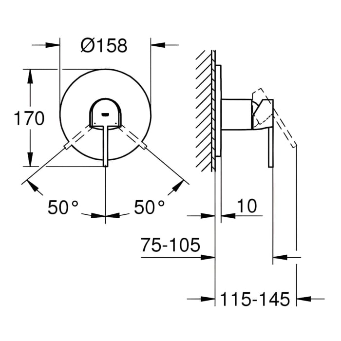 GROHE Plus Einhand-Brausebatterie Unterputz