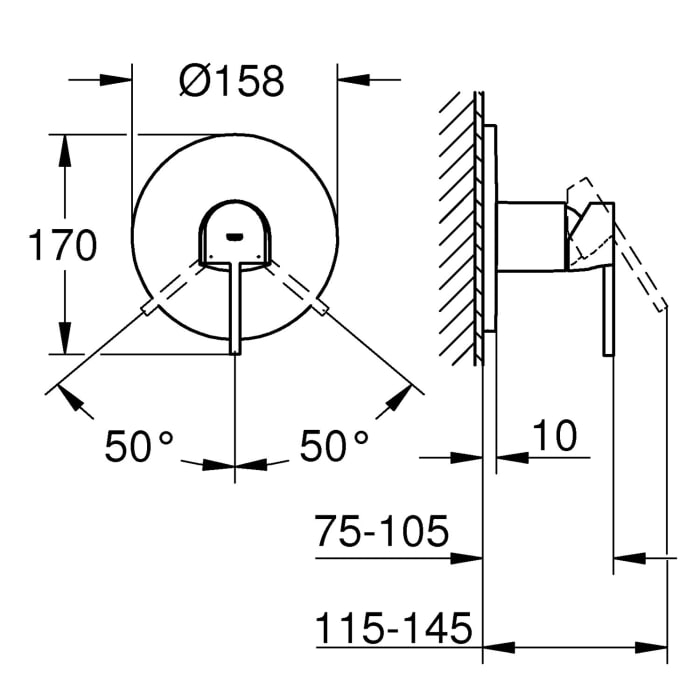 GROHE Plus Einhand-Brausebatterie Unterputz