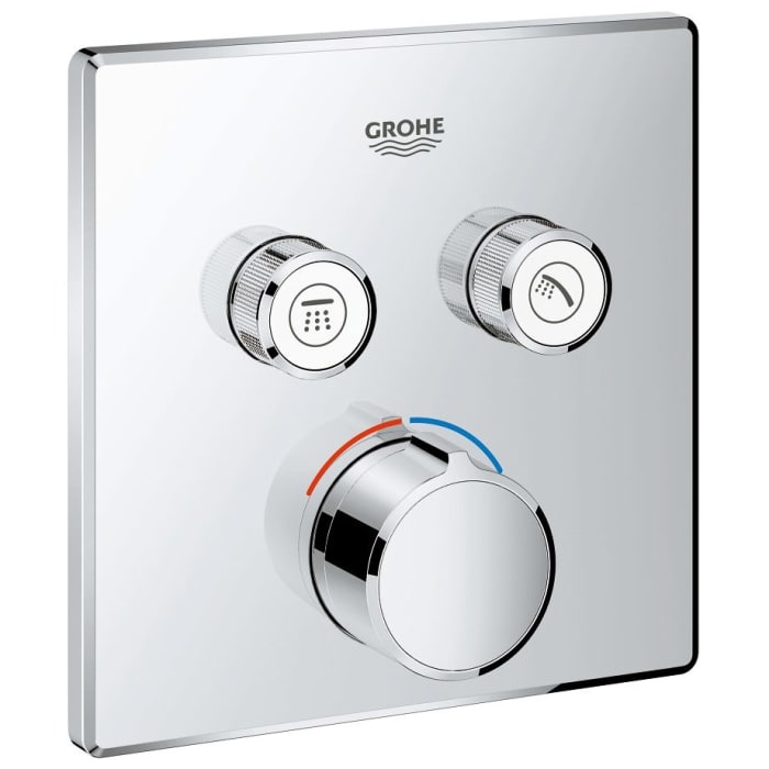 GROHE SmartControl Unterputzmischer Fertigmontageset mit 2 Absperrventilen, eckige Ausführung