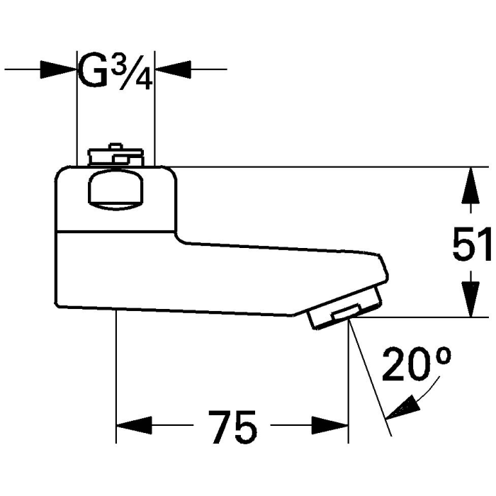 GROHE Gussauslauf, schwenkbar