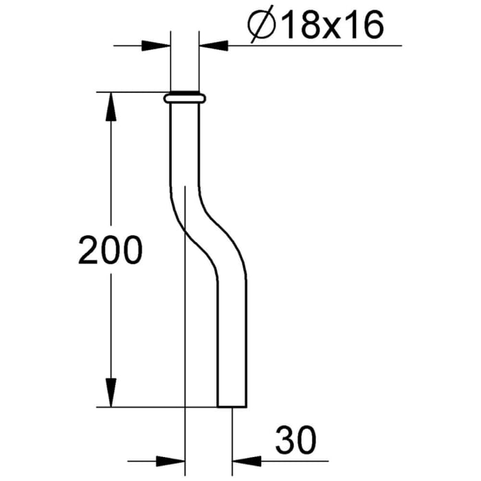 GROHE Urinalspülrohr Kröpfung 3 cm
