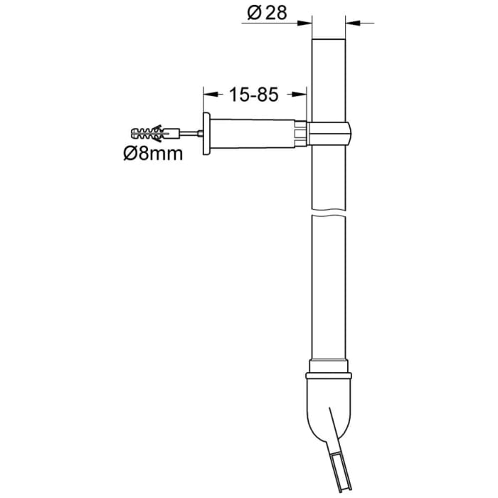 GROHE Spülrohrgarnitur zu WC-Druckspüler Rondo A.S.