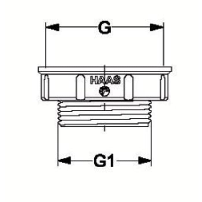 HAAS Kunststoff Reduzierstück von Ablaufventil auf Siphon, 11/2