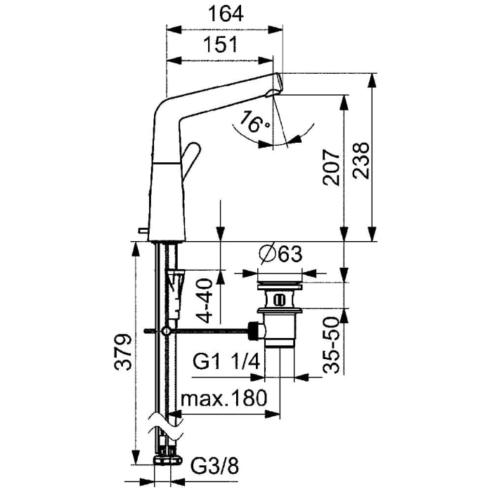 Hansa HANSADESIGNO Style Waschtisch-Einhand-Einlochbatterie