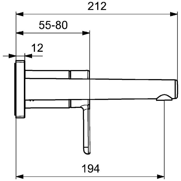 Hansa HANSADESIGNO Style Waschtisch-Einhand-Wandbatterie