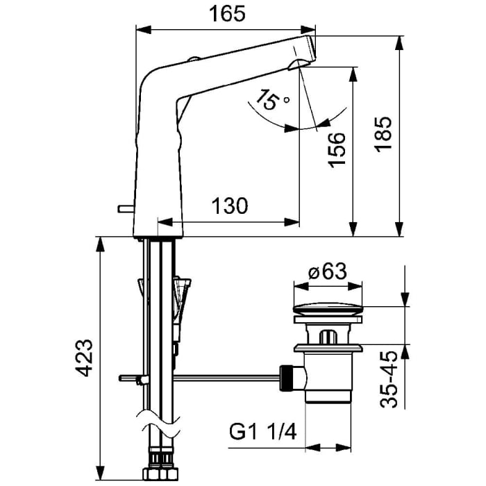 Hansa HANSADESIGNO Style Waschtisch-Einhand-Einlochbatterie