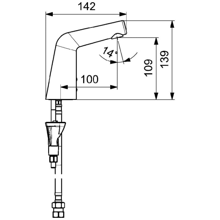 Hansa HANSADESIGNO Style Waschtisch-Elektronik-Batterie, Netzbetrieb