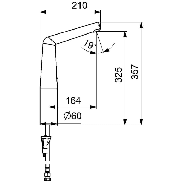 Hansa HANSADESIGNO Style Waschtisch-Elektronik-Batterie, hoher Auslauf, Netzbetrieb
