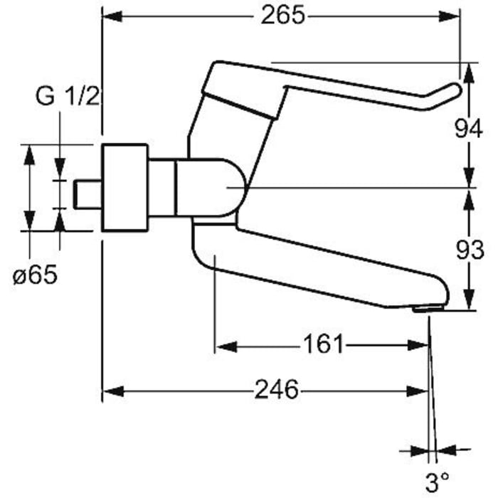 Hansa HANSAMEDIPRO Waschtisch-Einhand-Wandbatterie